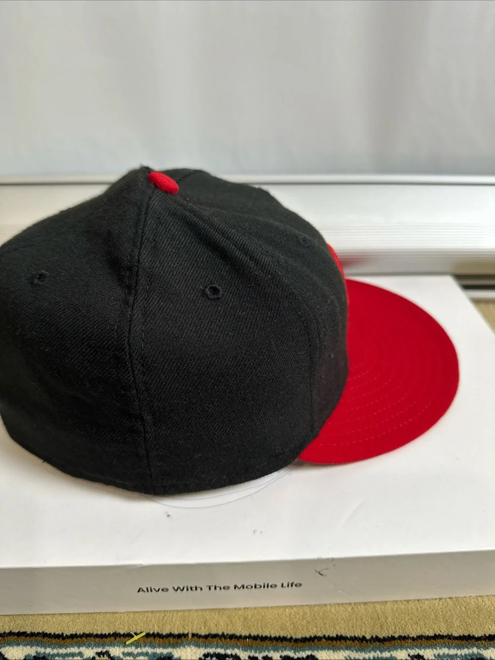 New Era Vintage 100 Wool Black and Red Cincinnati Reds  C Logo Snapback